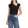 Rails Jaden Ruched Asymmetric Top In Black