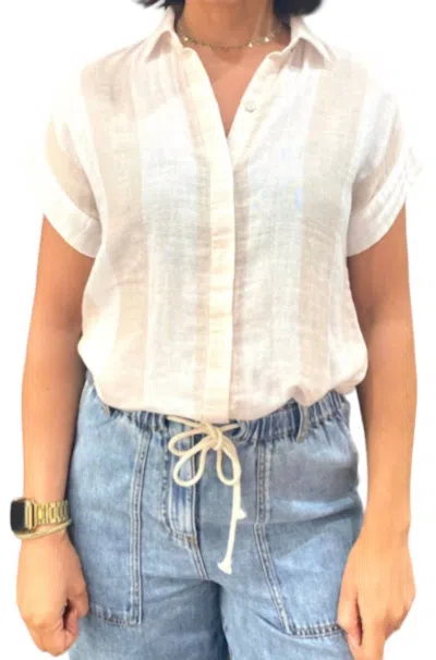 Rails Jamie Shirt In Flax Stripe In Multi