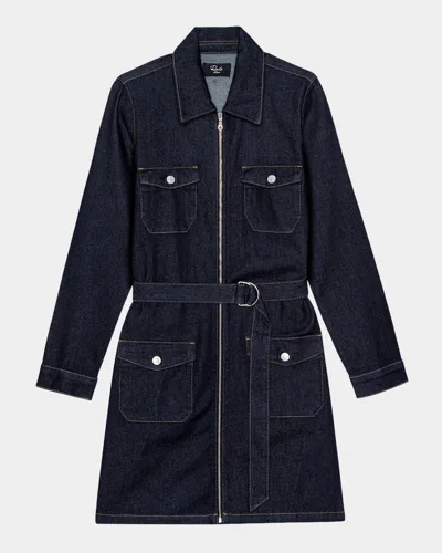Rails Jefferson Belted Denim Mini Dress In Blue