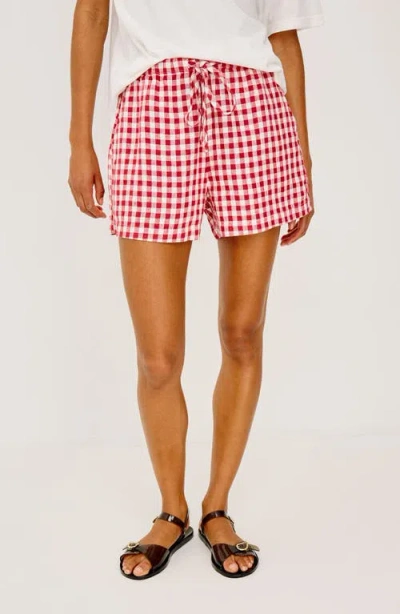 RAILS RAILS JENNER GINGHAM PULL-ON LINEN SHORTS