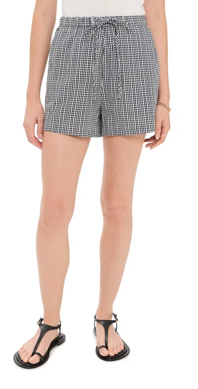 Rails Jenner Gingham Cotton Drawstring Shorts In Gray
