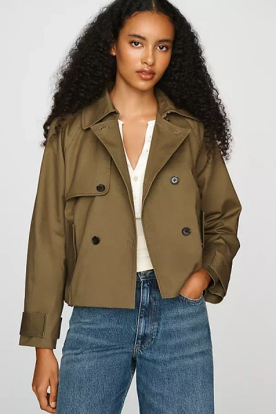Rails Jett Cropped Trench Jacket In Green