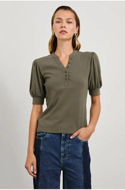 Rails Jewel Top In Washed Olive In Khaki&#47;green