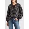Rails Joan Stripe French Terry Top In Black Ivory Stripe
