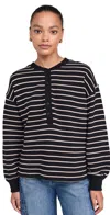 Rails Joan Stripe French Terry Top In Black Ivory Stripe