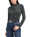 Rails Joelle Mock Neck Top In Charcoal