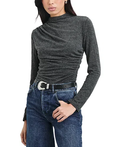 Rails Joelle Mock Neck Top In Charcoal