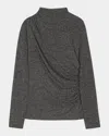 Rails Joelle Mock Neck Top In Charcoal