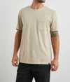 Rails Johnny Cotton Blend Pocket T-shirt In Beige