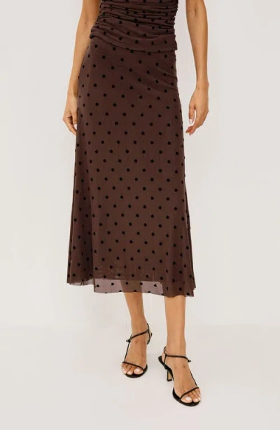 Rails Jordan Mesh Midi Skirt In Brown