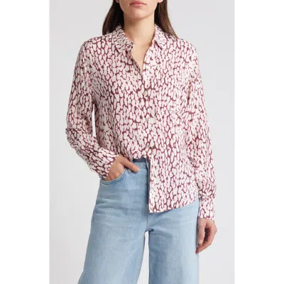 Rails Josephine Leopard Print Button-up Shirt In Pink Static Leopard
