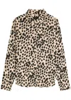 Rails Josephine Leopard-print Jersey Shirt In Brown