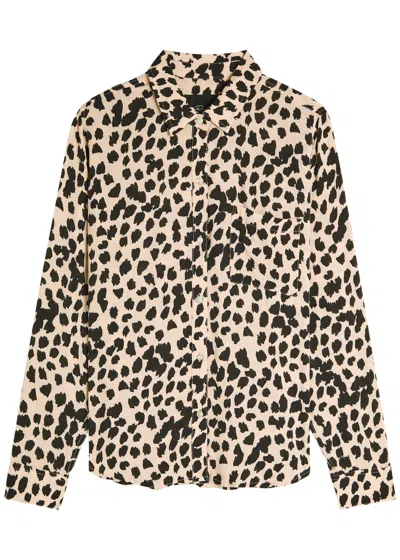 Rails Josephine Leopard-print Jersey Shirt In Brown