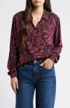 Rails Josephine Print Button-up Shirt In Burgundy