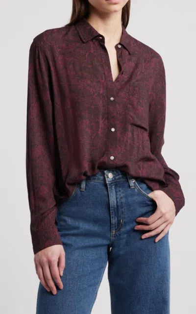 RAILS JOSEPHINE SHIRT IN MERLOT PYTHON