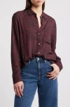 Rails Josephine Snakeskin Print Button-up Shirt In Brown