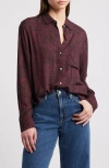 Rails Josephine Snakeskin Print Button-up Shirt In Merlot Python