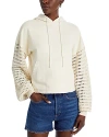 Rails Joyce Open Stitch Inset Cotton Hoodie In Flax