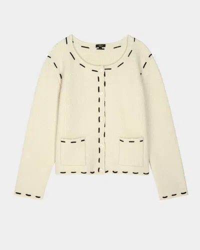 Rails Juliette Pick Stitch Cardigan In Ivory