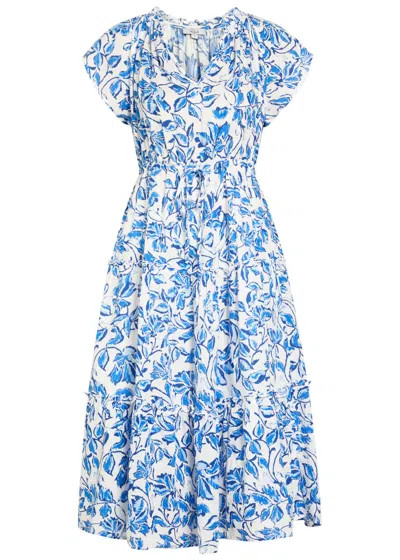 Rails Juni Floral-print Linen-blend Midi Dress In Multi