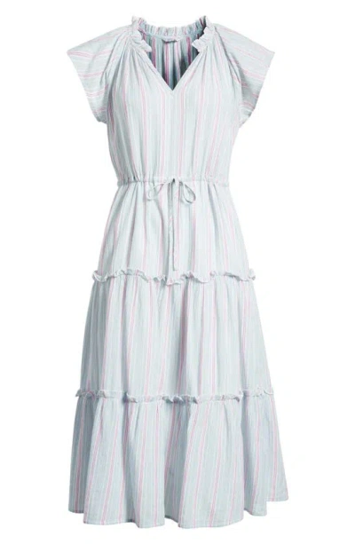 Rails Juni Stripe Drawstring Waist Midi Dress In Placid Stripe