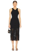Rails Kaia Fringe-trim Midi Dress In Black