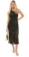 Rails Kaia Cutout Midi Dress In Gold Metallic