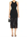 Rails Kaia Fringe-trim Midi Dress In Black