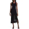 Rails Kaia Fringe-trim Midi Dress In Black