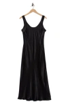 Rails Kailani Sleeveless Satin Midi Dress In Black
