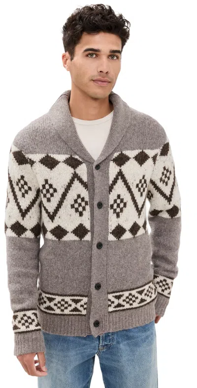 Rails Kallio Fair Isle Merino Wool Cardigan In Maple Oat