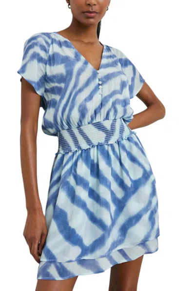 Rails Karla Dress In Blue Watercolor Stripes