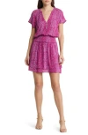 Rails Karla Leopard Print Tiered Dress In Magenta Cheetah