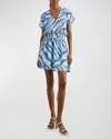 Rails Karla Watercolor Striped Mini Dress In Blue Watercolor S