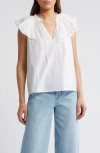 Rails Karysa Flutter-sleeve Blouse In White