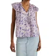 Rails Karysa Ikat Print Flutter Sleeve Cotton Top In Multi