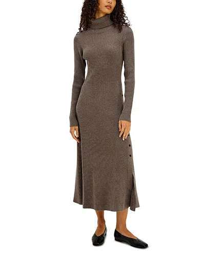 Rails Kat Button Trim Ribbed Knit Dress In Green