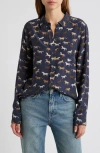 Rails Kate Horse Print Silk Button-up Shirt In Horses