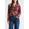 Rails Kate Jaguar Print Silk Button-up Shirt In Gold