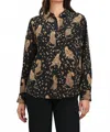Rails Kate Leopard Button-front Silk Shirt In Black