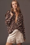 Rails Kate Long-sleeve Silk Buttondown Blouse In Brown