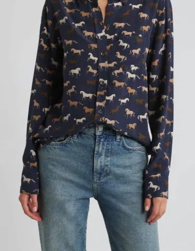 Rails Kate Shirt Horses In Blue