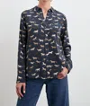 Rails Kate Horse Print Silk Button-up Shirt In Multi