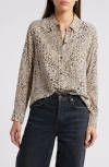 Rails Kate Wild Cat Print Button-up Shirt In Sand Mixed Cheetah