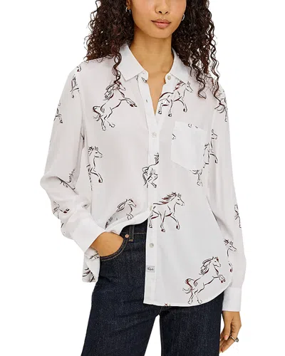 Rails Kathryn Button Front Woven Shirt In White