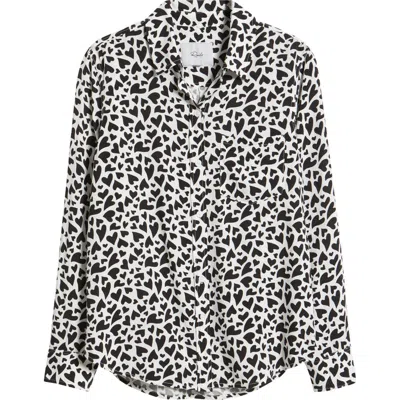 Rails Kathryn Heart Print Long Sleeve Button-up Shirt In Multi