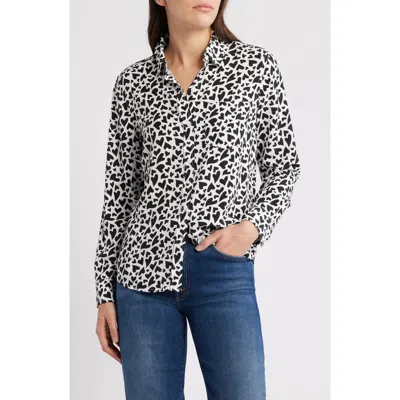 Rails Kathryn Heart Print Long Sleeve Button-up Shirt