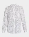Rails Kathryn Jaguar Button-front Blouse In White