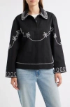 Rails Keaton Embroidered Cotton Jacket In Black