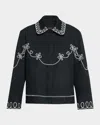 Rails Keaton Embroidered Cotton Jacket In Black